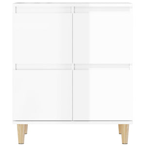 Ντουλάπια 2 τεμ. Γυαλιστ. Λευκό 60x35x70 εκ. Επεξεργασμένο Ξύλο