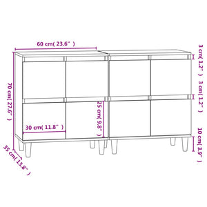 Ντουλάπια 2 τεμ. Sonoma Δρυς 60x35x70 εκ. Επεξεργασμένο Ξύλο