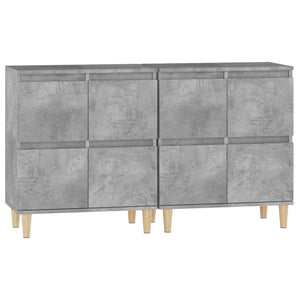 Ντουλάπια 2 τεμ. Γκρι Σκυροδέματος 60x35x70 εκ. Επεξεργ. Ξύλο