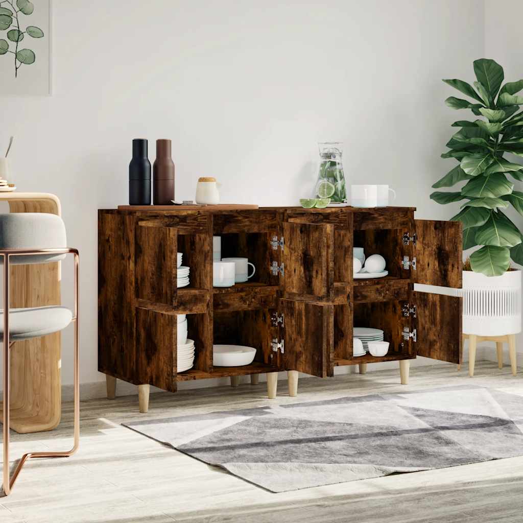 Ντουλάπια 2 τεμ. Καπνιστή Δρυς 60x35x70 εκ. Επεξεργασμένο Ξύλο