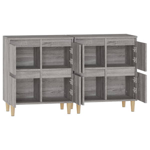 Ντουλάπι 2 τεμ. Γκρι Sonoma 60x35x70 εκ. από Επεξεργασμένο Ξύλο