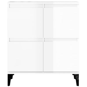 Ντουλάπια 2 τεμ. Γυαλιστ. Λευκό 60x35x70 εκ. Επεξεργασμένο Ξύλο