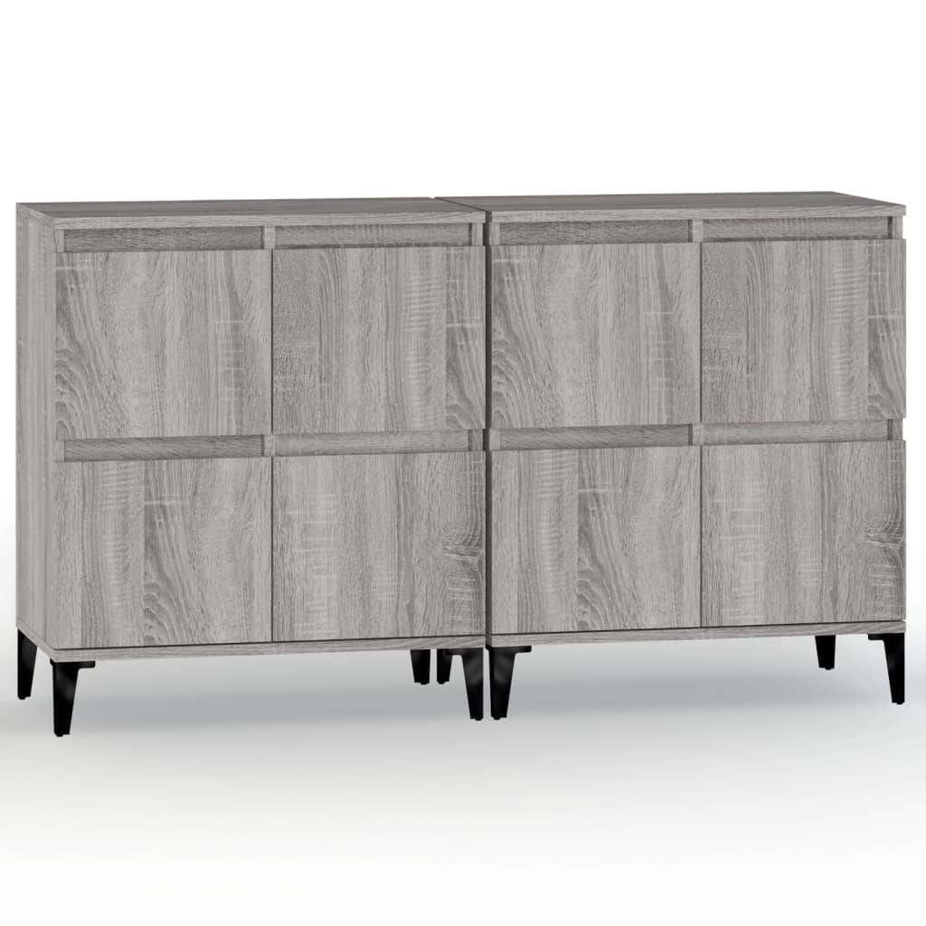 Ντουλάπι 2 τεμ. Γκρι Sonoma 60x35x70 εκ. από Επεξεργασμένο Ξύλο