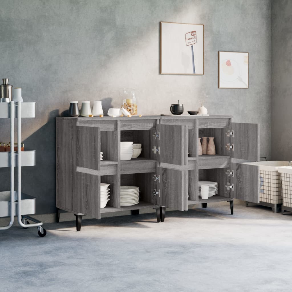 Ντουλάπι 2 τεμ. Γκρι Sonoma 60x35x70 εκ. από Επεξεργασμένο Ξύλο