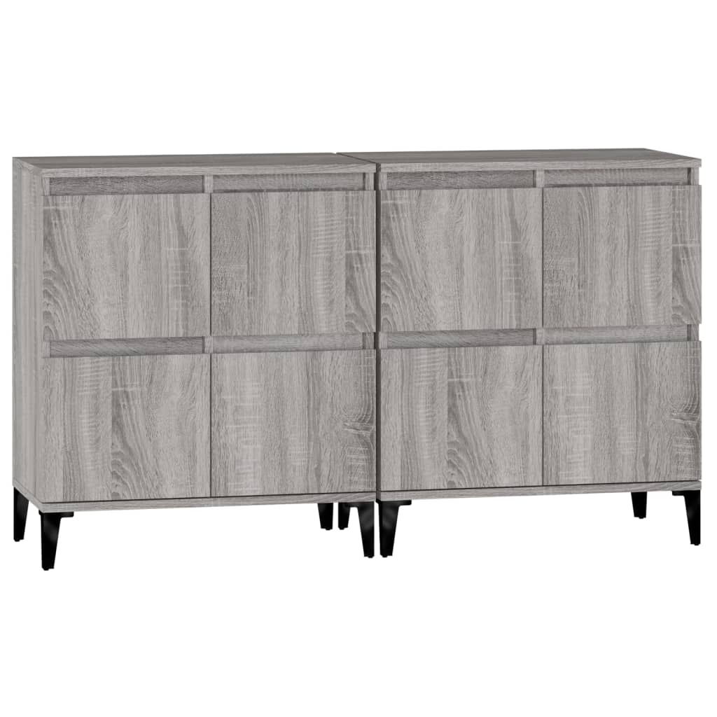 Ντουλάπι 2 τεμ. Γκρι Sonoma 60x35x70 εκ. από Επεξεργασμένο Ξύλο