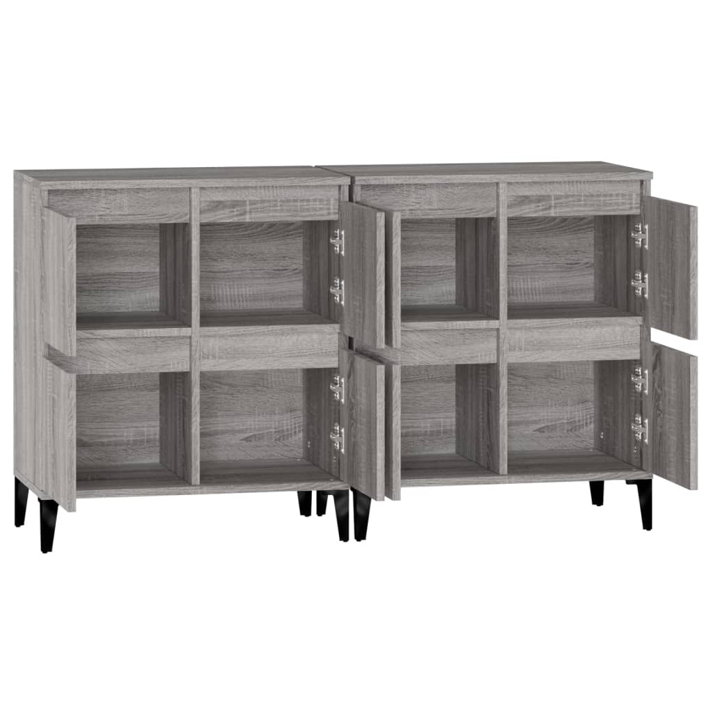 Ντουλάπι 2 τεμ. Γκρι Sonoma 60x35x70 εκ. από Επεξεργασμένο Ξύλο