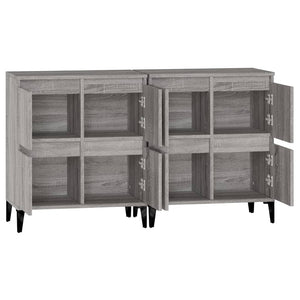 Ντουλάπι 2 τεμ. Γκρι Sonoma 60x35x70 εκ. από Επεξεργασμένο Ξύλο