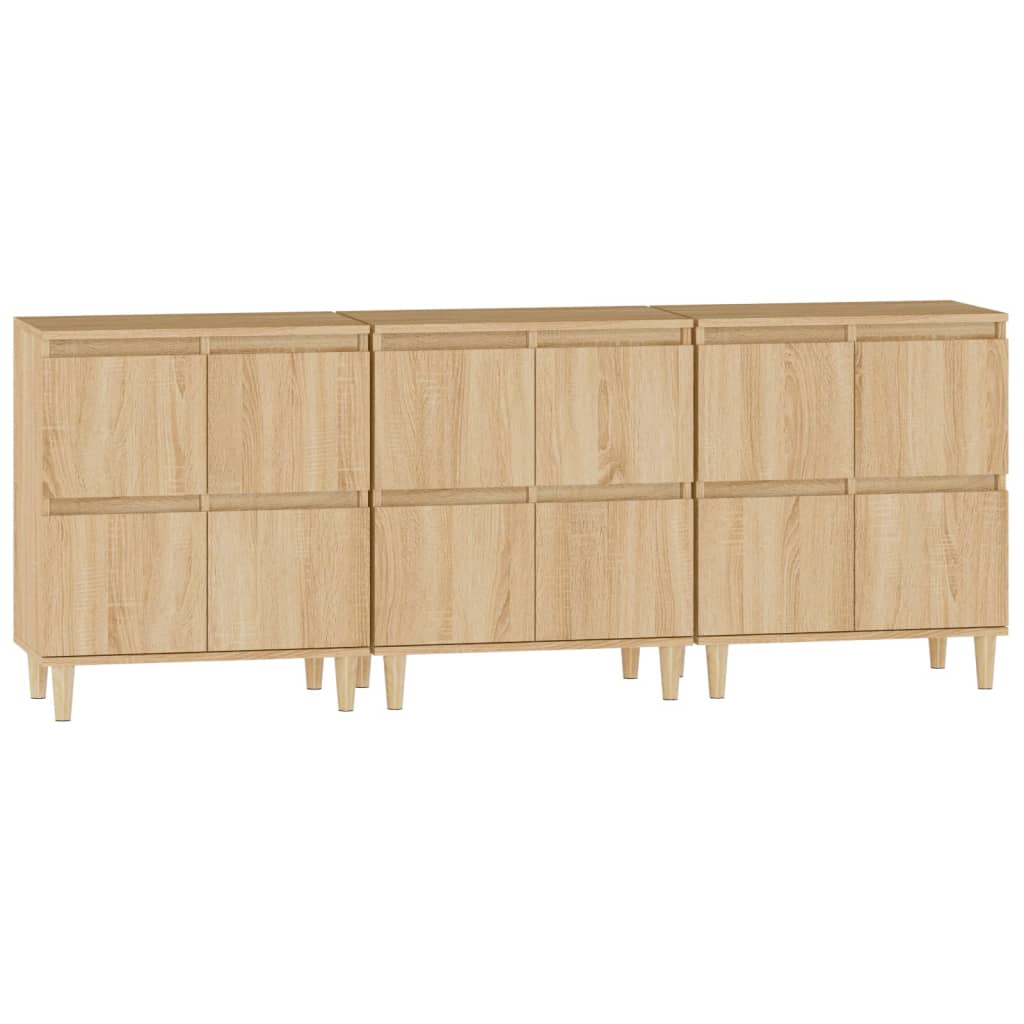 Ντουλάπια 3 τεμ. Sonoma Δρυς 60x35x70 εκ. Επεξεργασμένο Ξύλο
