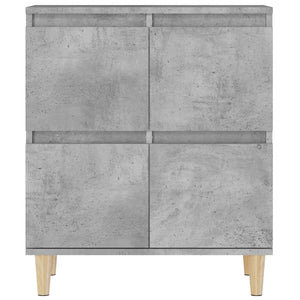 Ντουλάπια 3 τεμ. Γκρι Σκυροδέματος 60x35x70 εκ. Επεξεργ. Ξύλο