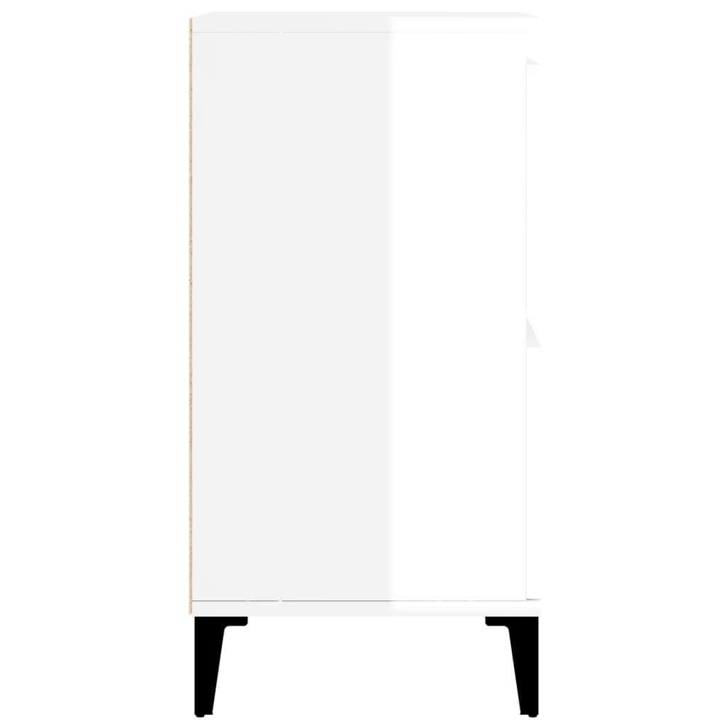 Ντουλάπια 3 τεμ. Γυαλιστ. Λευκό 60x35x70 εκ. Επεξεργασμένο Ξύλο - Pakobazaar