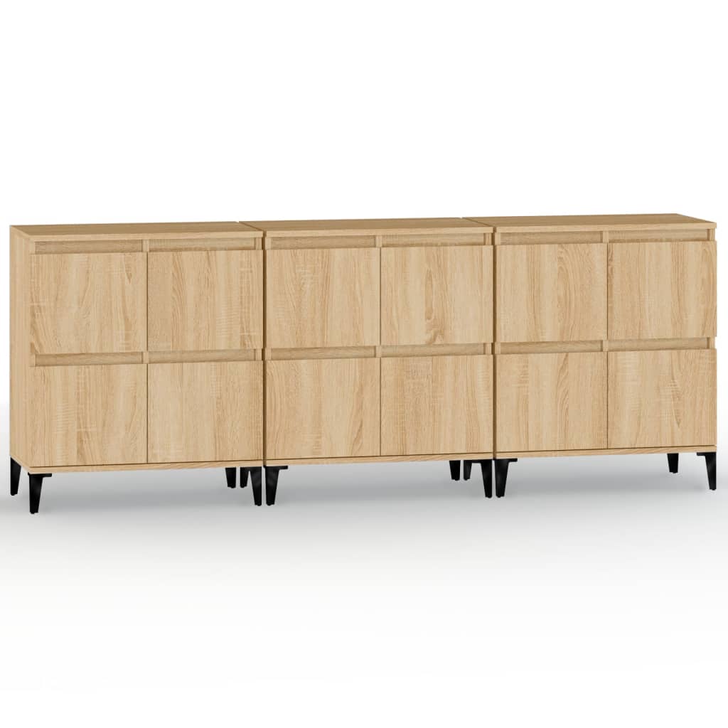 Ντουλάπια 3 τεμ. Sonoma Δρυς 60x35x70 εκ. Επεξεργασμένο Ξύλο