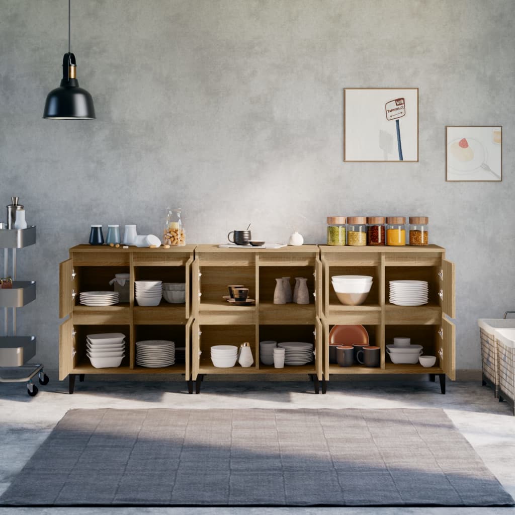 Ντουλάπια 3 τεμ. Sonoma Δρυς 60x35x70 εκ. Επεξεργασμένο Ξύλο