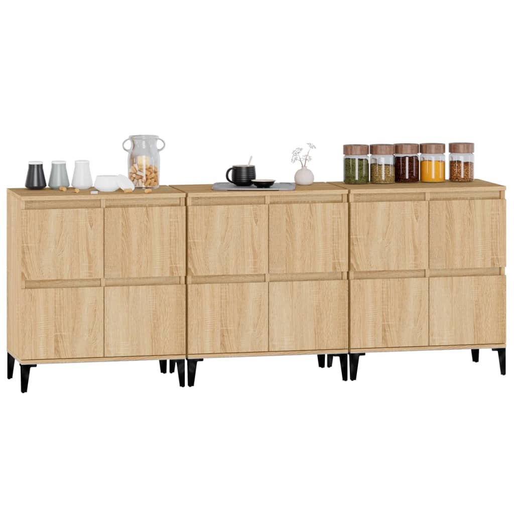 Ντουλάπια 3 τεμ. Sonoma Δρυς 60x35x70 εκ. Επεξεργασμένο Ξύλο