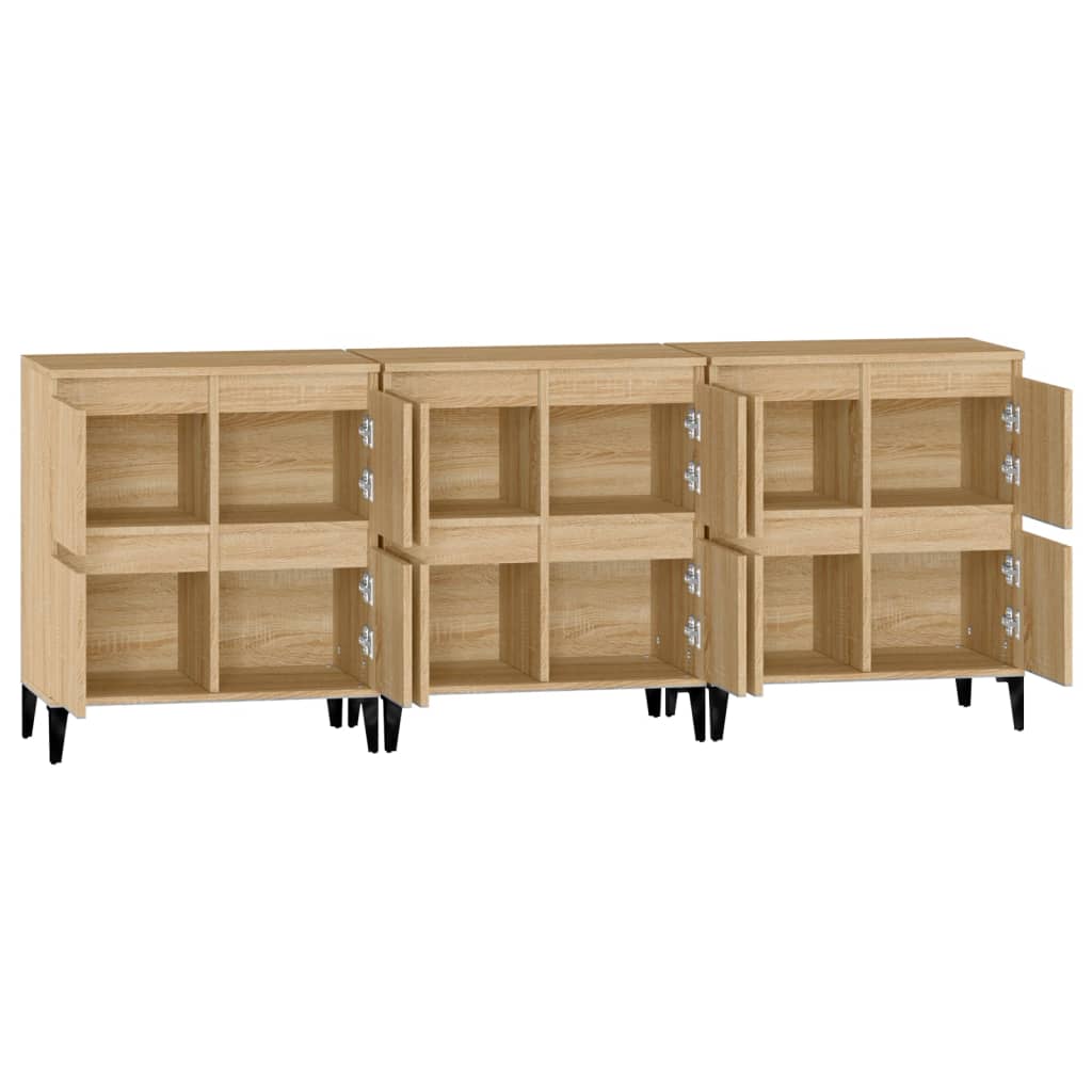 Ντουλάπια 3 τεμ. Sonoma Δρυς 60x35x70 εκ. Επεξεργασμένο Ξύλο