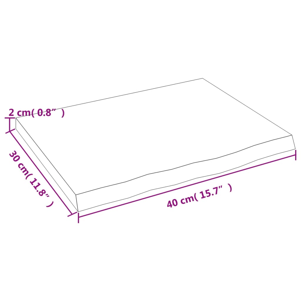 Πάγκος Μπάνιου 40x30x2 εκ. από Ακατέργαστο Μασίφ Ξύλο - Pakobazaar