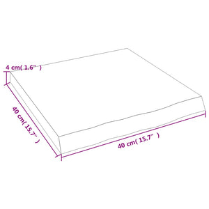 Πάγκος Μπάνιου 40 x 40 x (2-4) εκ. από Ακατέργαστο Μασίφ Ξύλο