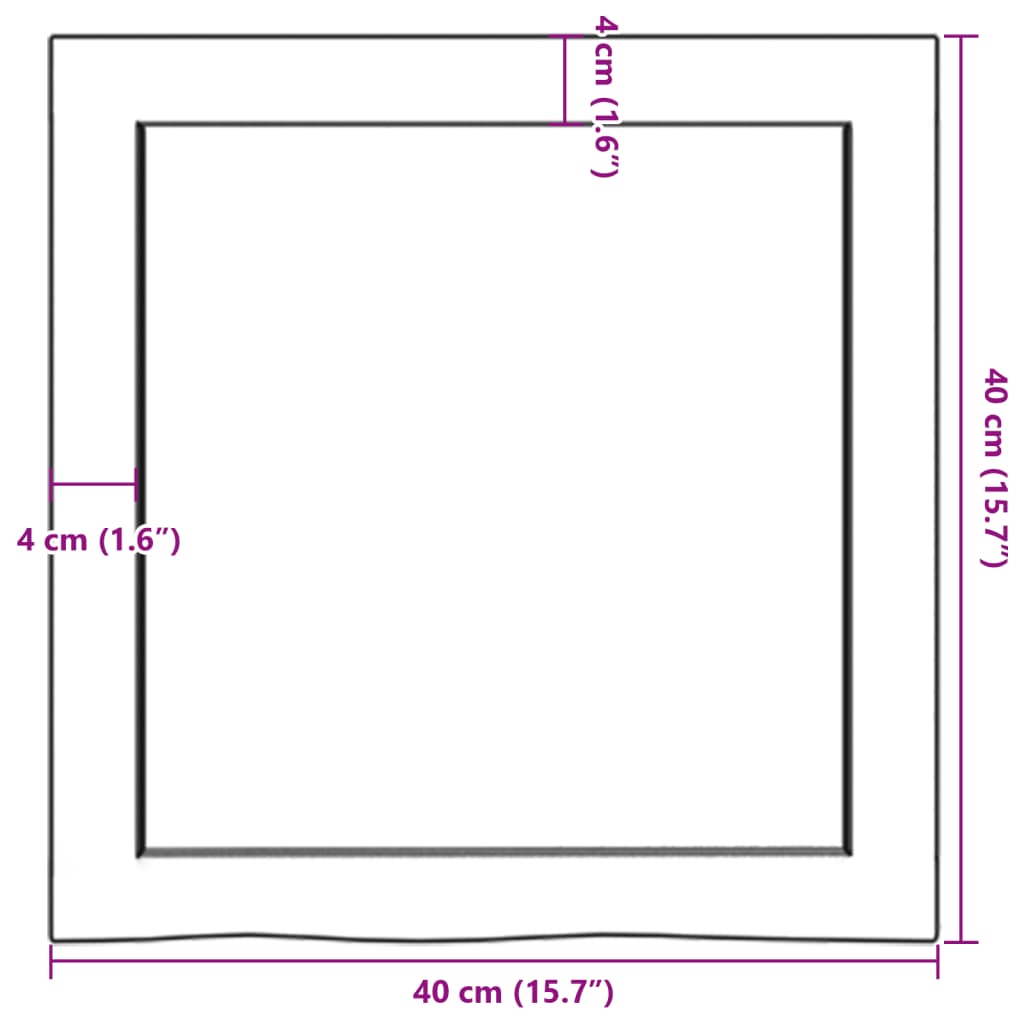 Πάγκος Μπάνιου 40 x 40 x (2-4) εκ. από Ακατέργαστο Μασίφ Ξύλο