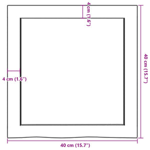 Πάγκος Μπάνιου 40 x 40 x (2-4) εκ. από Ακατέργαστο Μασίφ Ξύλο