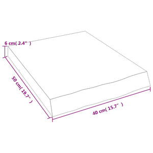 Πάγκος Μπάνιου 40x50x(2-6) εκ. από Ακατέργαστο Μασίφ Ξύλο