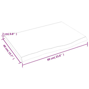 Πάγκος Μπάνιου 60 x 40 x 2 εκ. από Ακατέργαστο Μασίφ Ξύλο