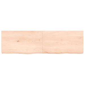 Πάγκος Μπάνιου 140x40x(2-6) εκ. από Ακατέργαστο Μασίφ Ξύλο