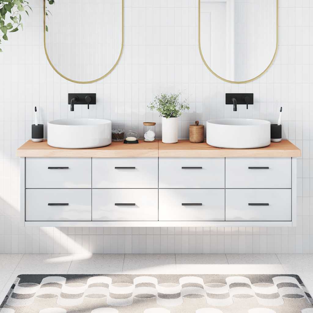 Πάγκος Μπάνιου 180x40x(2-6) εκ. από Ακατέργαστο Μασίφ Ξύλο
