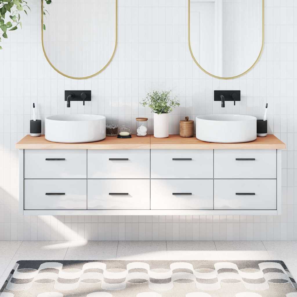 Πάγκος Μπάνιου 180x50x(2-4) εκ. από Ακατέργαστο Μασίφ Ξύλο