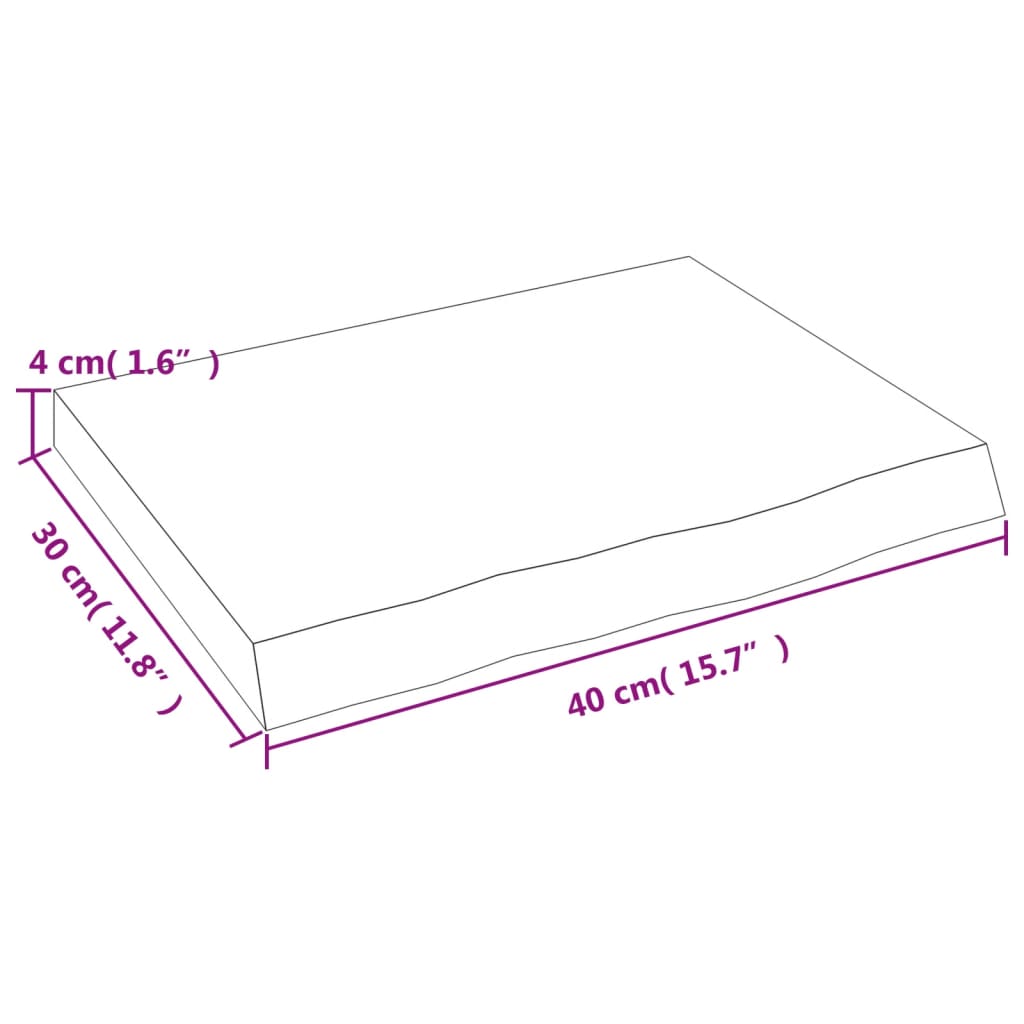 Πάγκος Μπάνιου Αν. Καφέ 40x30x(2-4) εκ. Επεξεργ. Μασίφ Ξύλο
