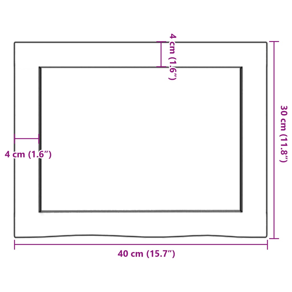 Πάγκος Μπάνιου Αν. Καφέ 40x30x(2-4) εκ. Επεξεργ. Μασίφ Ξύλο