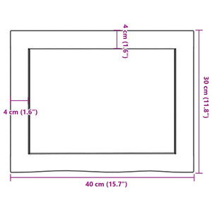 Πάγκος Μπάνιου Αν. Καφέ 40x30x(2-6) εκ. Επεξεργ. Μασίφ Ξύλο