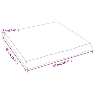 Πάγκος Μπάνιου Αν. Καφέ 40x40x(2-4) εκ. Επεξεργ. Μασίφ Ξύλο