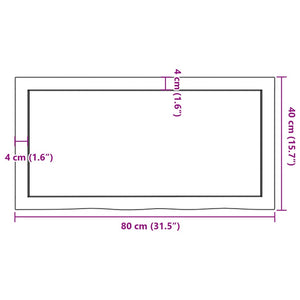 Πάγκος Μπάνιου Αν. Καφέ 80x40x(2-4) εκ. Επεξεργ. Μασίφ Ξύλο