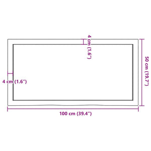 Πάγκος Μπάνιου Αν. Καφέ 100x50x(2-6) εκ. Επεξεργ. Μασίφ Ξύλο
