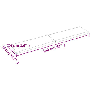 Πάγκος Μπάνιου Αν. Καφέ 160x30x(2-4) εκ. Επεξεργ. Μασίφ Ξύλο