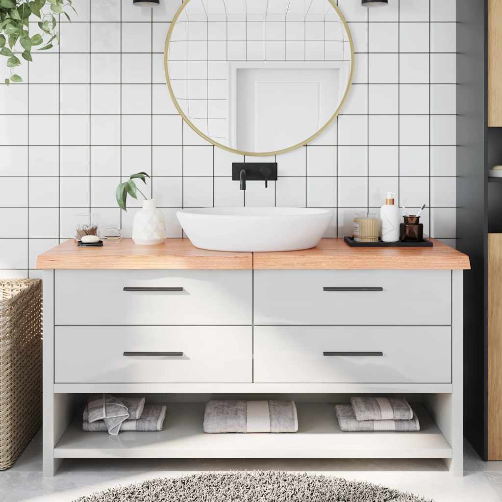 Πάγκος Μπάνιου Αν. Καφέ 160x40x(2-6) εκ. Επεξεργ. Μασίφ Ξύλο - Pakobazaar
