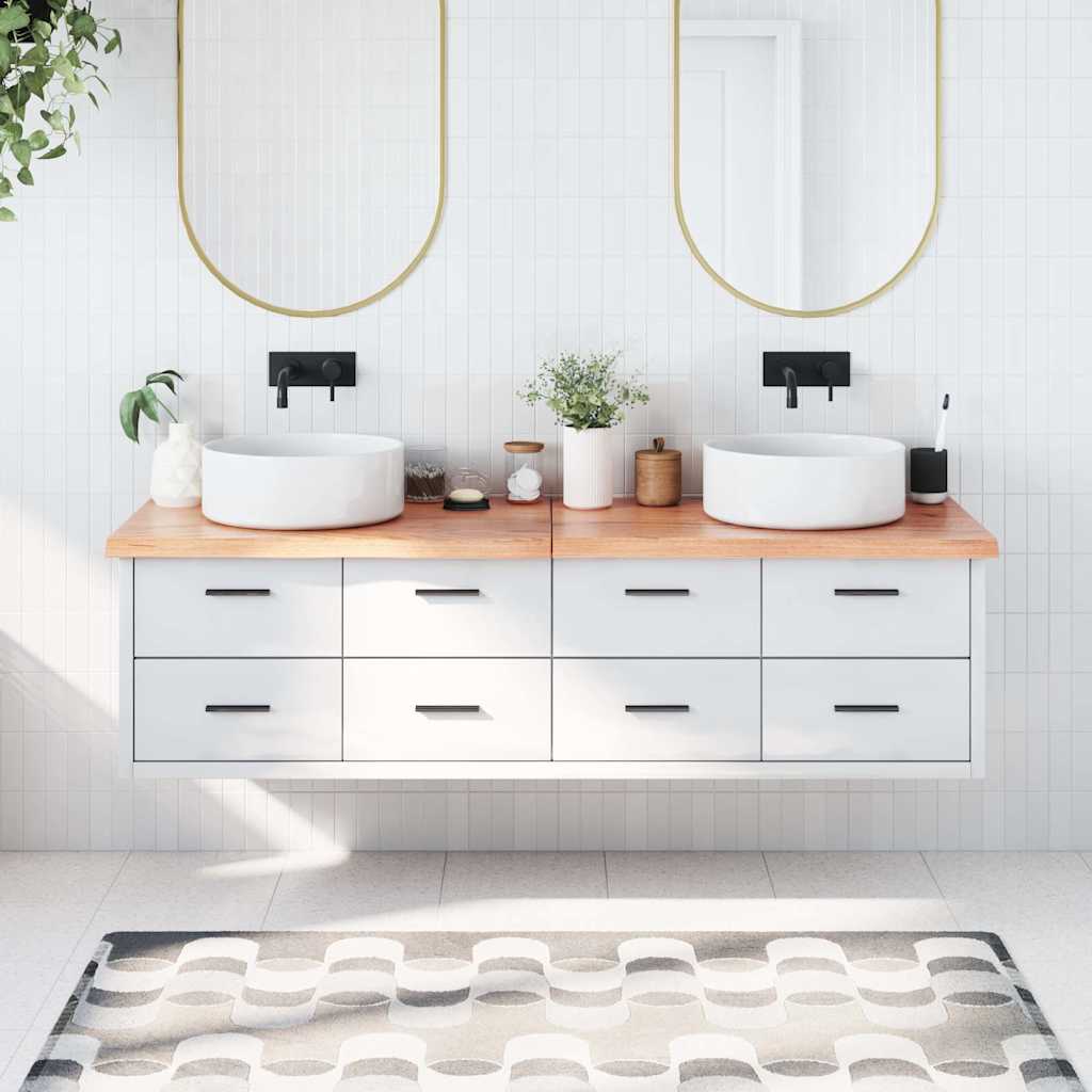 Πάγκος Μπάνιου Αν. Καφέ 180x50x(2-4) εκ. Επεξεργ. Μασίφ Ξύλο