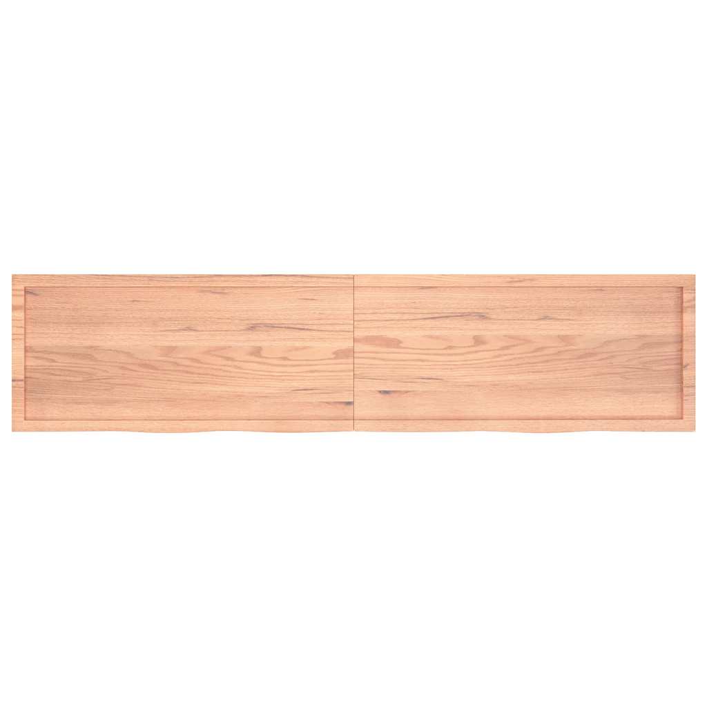 Πάγκος Μπάνιου Αν. Καφέ 220x50x(2-4) εκ. Επεξεργ. Μασίφ Ξύλο