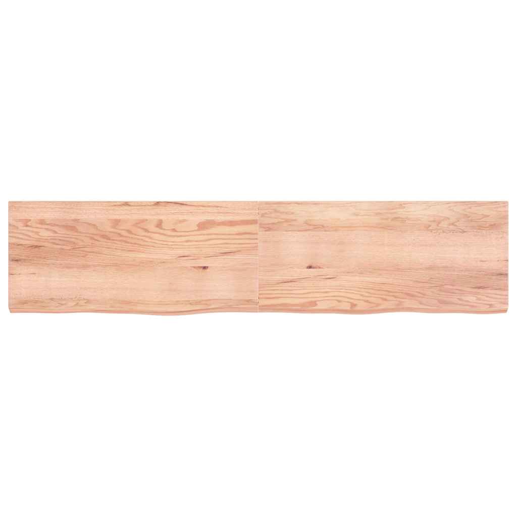 Πάγκος Μπάνιου Αν. Καφέ 220x50x(2-6) εκ. Επεξεργ. Μασίφ Ξύλο