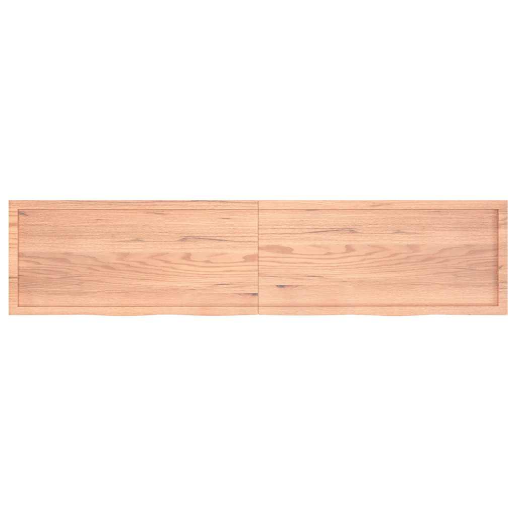 Πάγκος Μπάνιου Αν. Καφέ 220x50x(2-6) εκ. Επεξεργ. Μασίφ Ξύλο