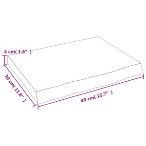 Πάγκος Μπάνιου Σκούρο Καφέ 40x30x(2-4) εκ. Επεξ. Μασίφ Ξύλο