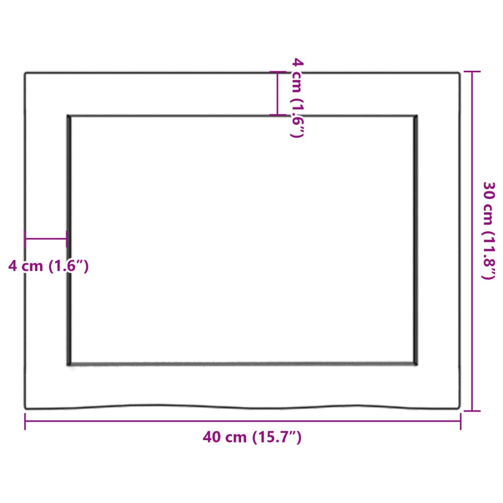 Πάγκος Μπάνιου Σκούρο Καφέ 40x30x(2-4) εκ. Επεξ. Μασίφ Ξύλο