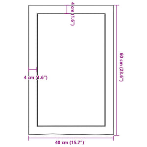 Πάγκος Μπάνιου Σκούρο Καφέ 40x60x(2-4) εκ.Επεξεργ. Μασίφ Ξύλο