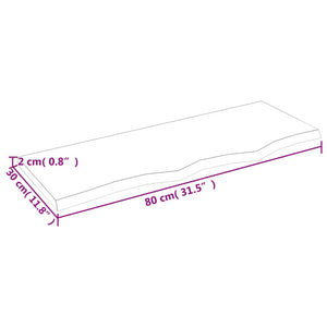Πάγκος Μπάνιου Σκούρο Καφέ 80x30x2 εκ. Επεξ. Μασίφ Ξύλο
