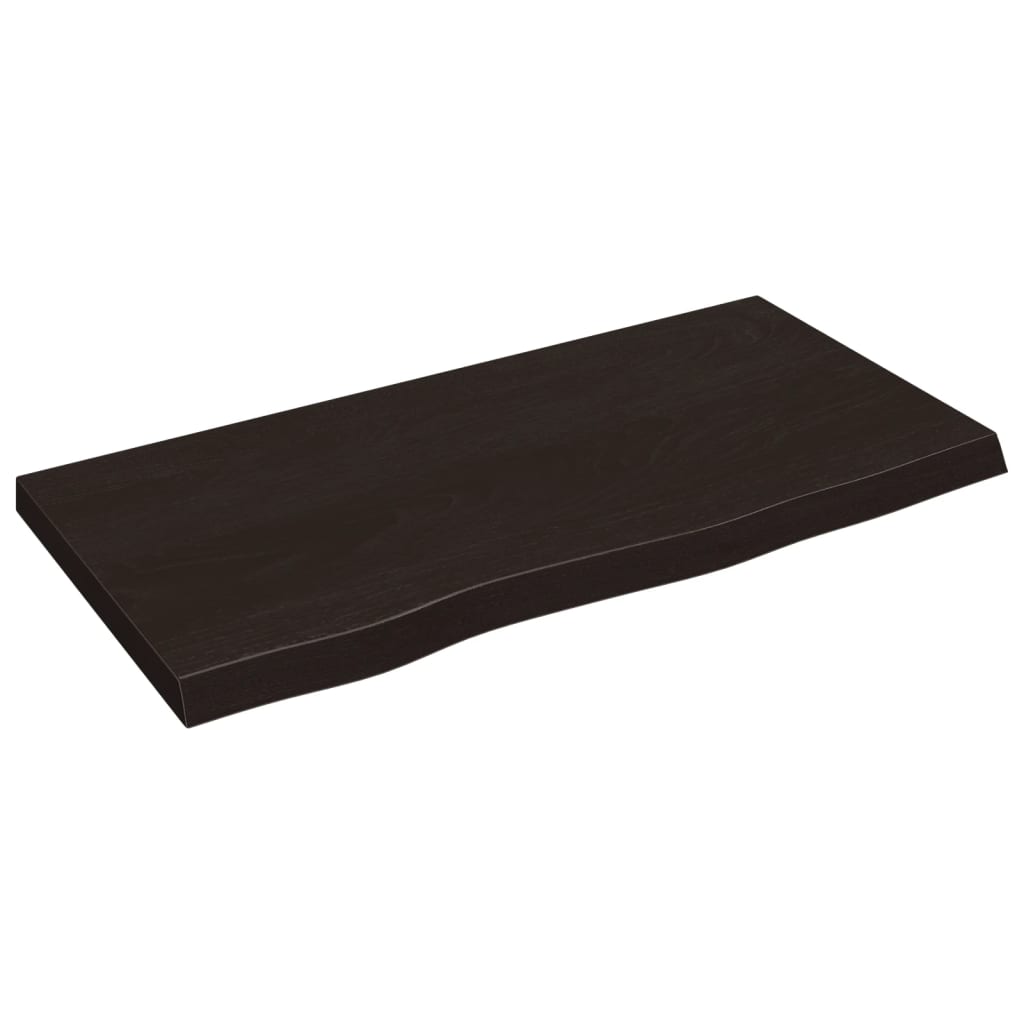 Πάγκος Μπάνιου Σκούρο Καφέ 80x40x(2-4) εκ. Επεξεργ. Μασίφ Ξύλο