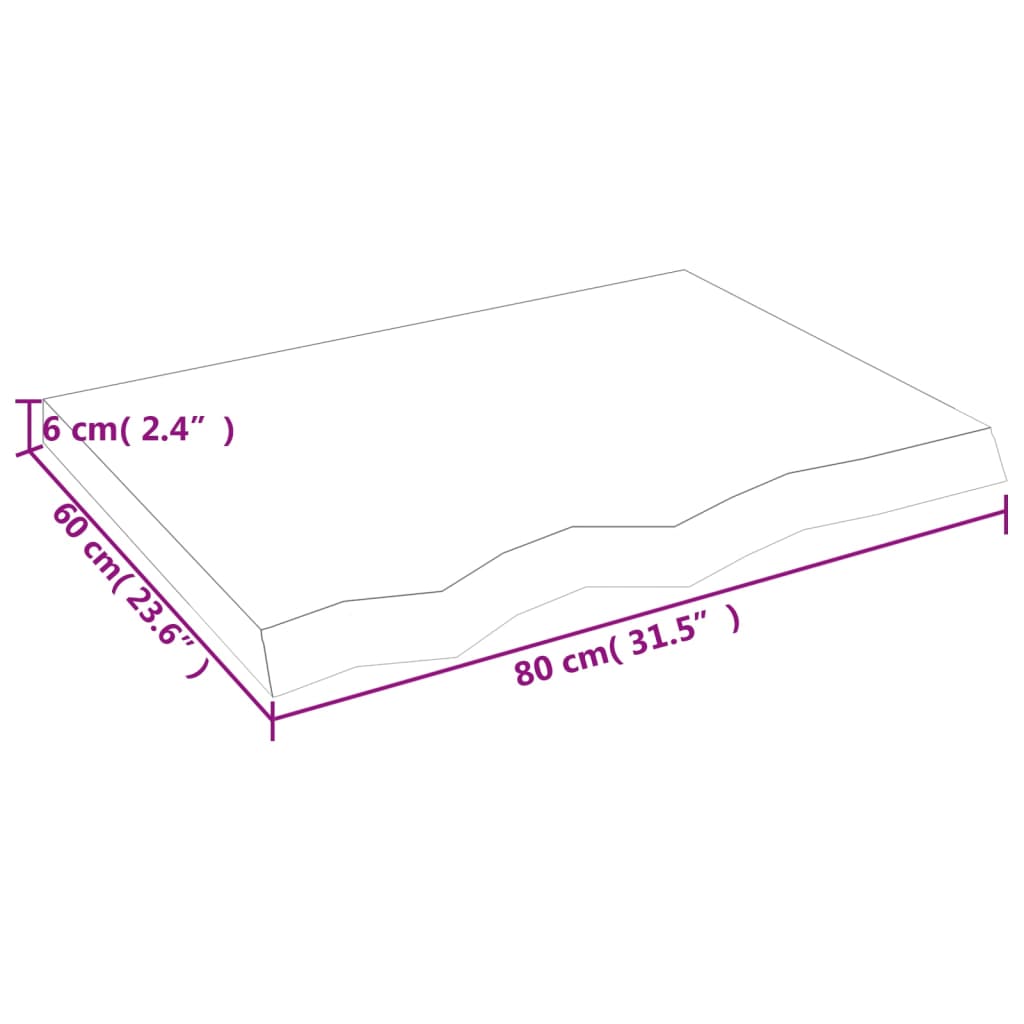 Πάγκος Μπάνιου Σκούρο Καφέ 80x60x(2-6) εκ. Επεξεργ. Μασίφ Ξύλο