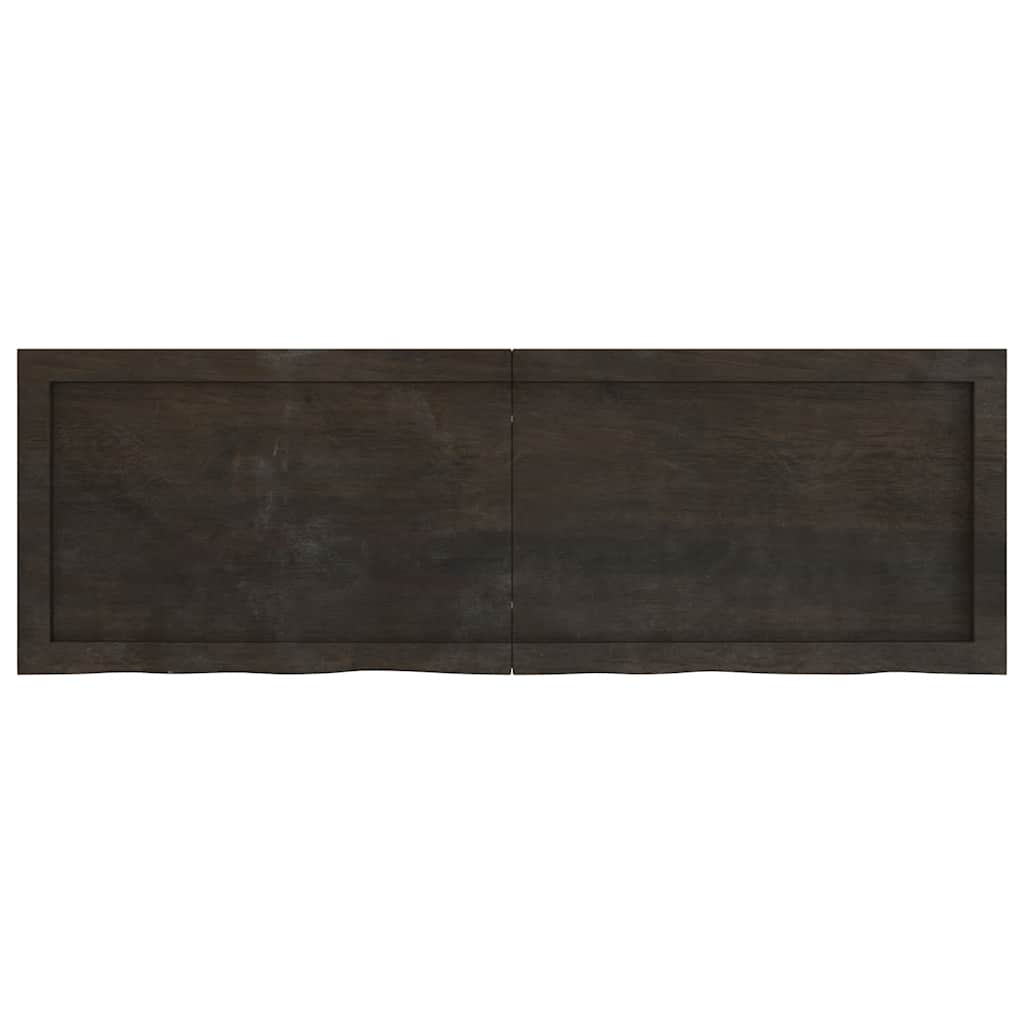 Πάγκος Μπάνιου Σκούρο Καφέ 120x40x(2-6) εκ. Επεξεργ. Μασίφ Ξύλο