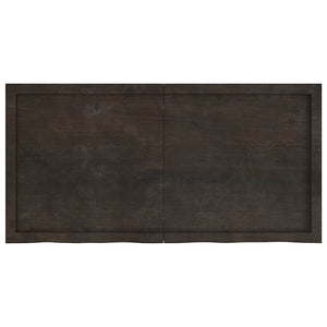 Πάγκος Μπάνιου Σκούρο Καφέ 120x60x(2-6) εκ. Επεξεργ. Μασίφ Ξύλο