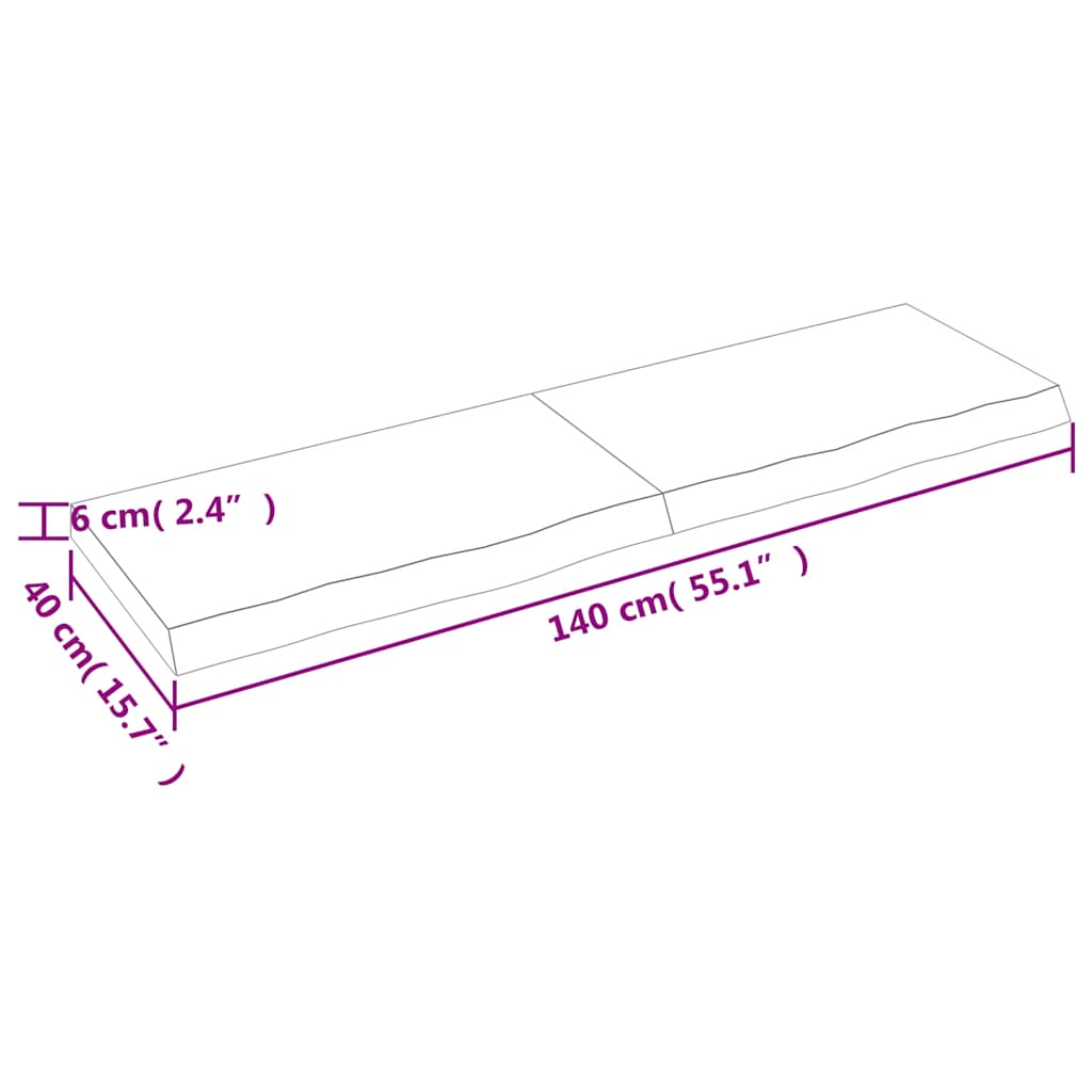 Πάγκος Μπάνιου Σκούρο Καφέ 140x40x(2-6) εκ. Επεξεργ. Μασίφ Ξύλο