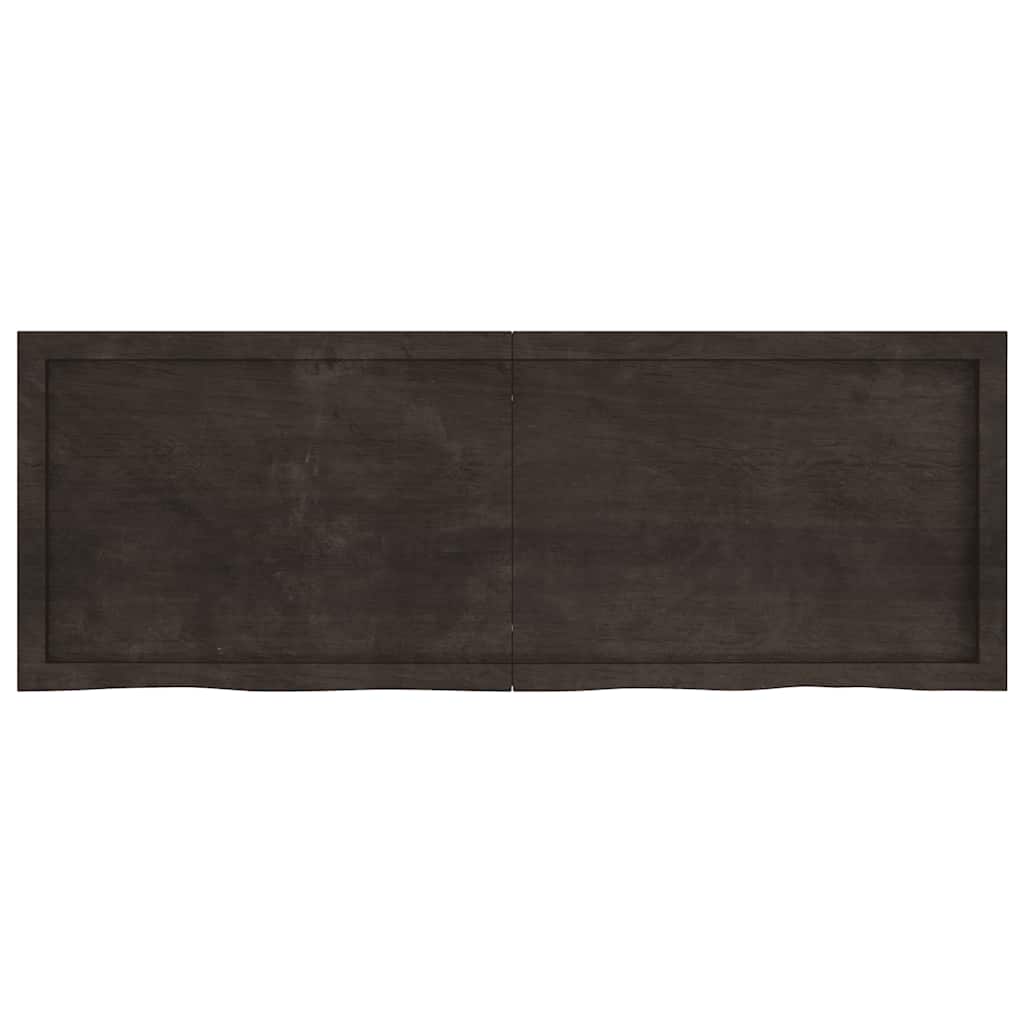 Πάγκος Μπάνιου Σκούρο Καφέ 140x50x(2-6) εκ. Επεξεργ. Μασίφ Ξύλο