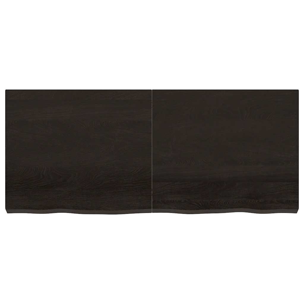 Πάγκος Μπάνιου Σκούρο Καφέ 140x60x(2-6) εκ. Επεξεργ. Μασίφ Ξύλο